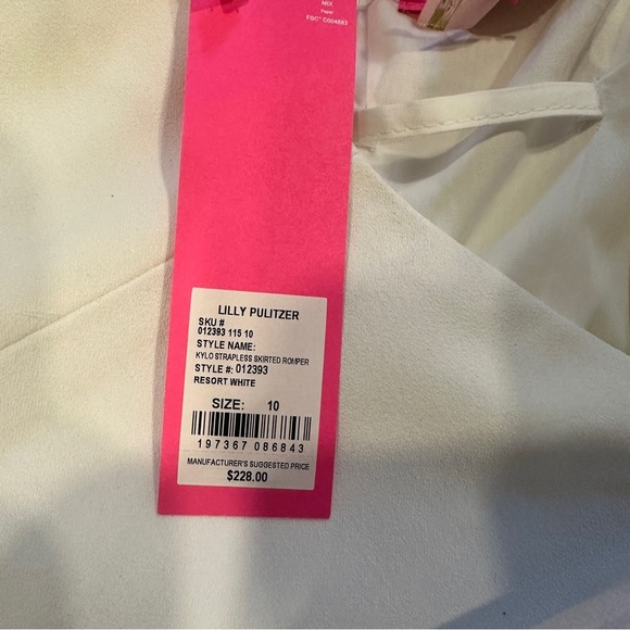 Lilly Pulitzer Kylo Strapless Skirted Romper  Resort White Sz 10 - Picture 11 of 12